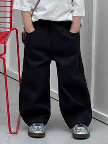 Dazy Kids Casual Solid Color Young Boys Jeans - Black - View 3
