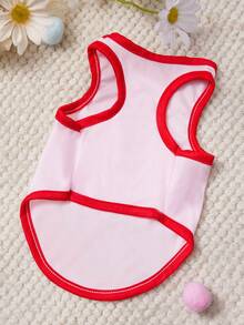 PETSIN 1 Chiếc áo vest cho thú cưng hình quả trứng Phục Sinh hình thỏ nhỏ dễ thương, in chữ và hoa nhỏ màu hồng và đỏ, mềm mại và thoáng khí, chống rụng lông. - Nhiều màu - Xem 4