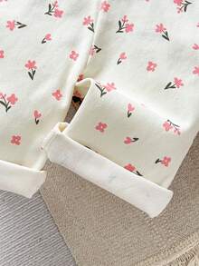 Cozy Pixies Bộ áo liền quần yếm in hoa cho bé gái, đa năng và thoải mái. - Màu be - Xem 5