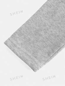 SHEIN ChillGRL Sudadera con capucha corta de forro polar para niña preadolescente - Ropa deportiva casual básica - Gris - Ver 5