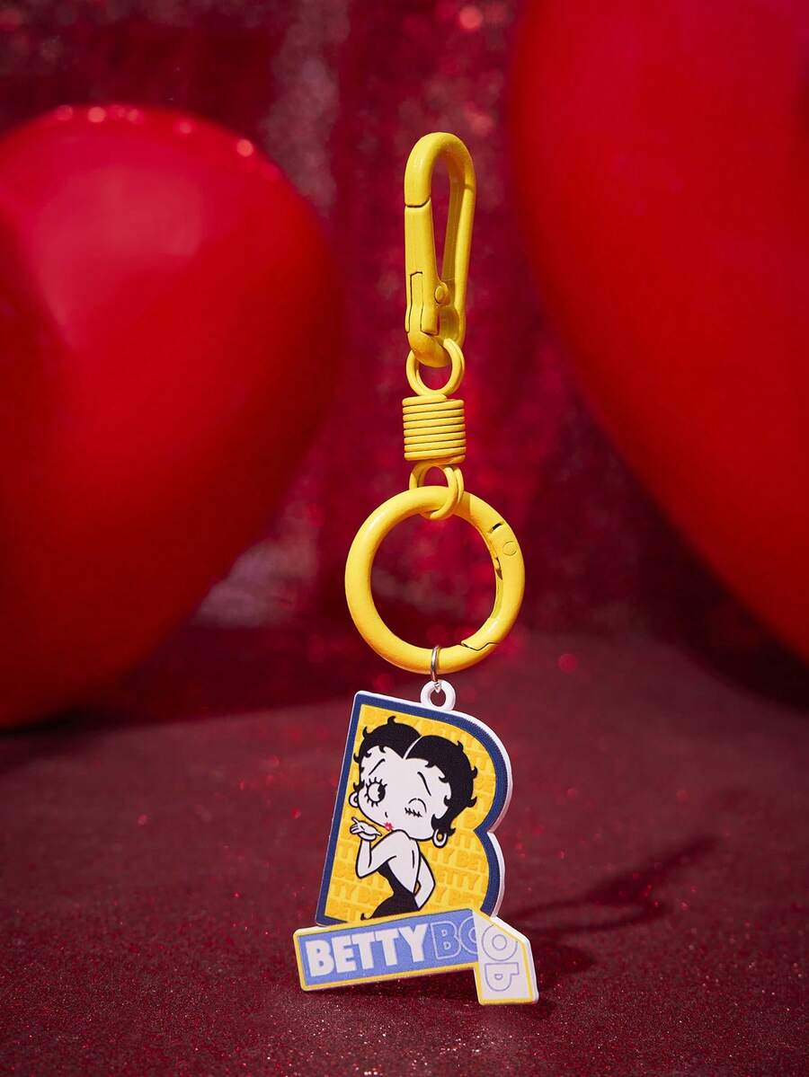Betty Boop x SHEIN 1 chiếc móc khóa Betty Boop màu vàng kiểu leo núi có khóa lò xo, vòng đàn hồi, móc khóa nhiều màu sắc hình túi macaron, mặt dây chuyền xe hơi. - Nhiều màu - Xem 1