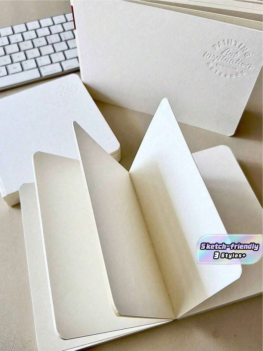 Sổ phác thảo bút dạ Acrylic - Sổ phác thảo chống lem dành cho bút dạ cồn, bút màu nước và phác thảo, giấy dày - trắng - Xem 1