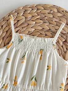Cozy Pixies Áo liền quần hai dây in hoa cho bé gái - Nhiều màu - Xem 6