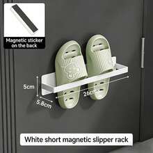 1 Set Rak Sepatu Lipat Magnetik, Baja Karbon, Pemasangan Tanpa Paku, Organizer Sepatu Gantung Dinding Ruang Tamu - MultiWarna - View 10