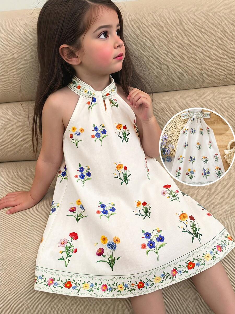 Emery Rose Kids 少女无袖碎花休闲雪纺连衣裙 - 彩色 - 查看 1