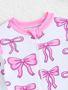 SHEIN Áo tắm liền thân tay ngắn xếp bèo in hình bướm cho bé gái, có khóa kéo, áo tắm dài tay cho bé gái, áo tắm dài tay cho bé gái, áo tắm dài tay cho bé gái, áo tắm dài tay cho bé gái, áo tắm dài tay cho bé gái, áo tắm dài tay cho bé gái - Hồng - Xem 3