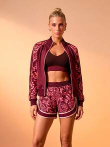 CAJUNI Women's Sports Casual Printed 2-In-1 Shorts - Purple - View 4