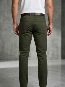 Pantalon de gabardina para hombre - Verde Caza - Ver 2