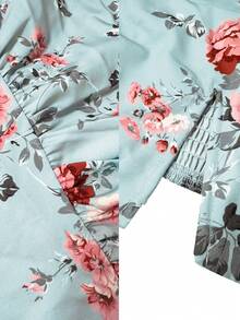 Viva Relle Plus Size Women Elegant Floral Print Party Spaghetti Strap Light Dress - Multicolor - View 7