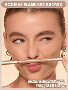 SHEGLAM Brows On Demand 2-In-1 Brow Pencil-Taupe Waterproof Liquid Eyebrow Pen Sweat-Proof Anti-Oil Brow Filling Outlining Eyebrow Cream Gel Makeup Brow Pomade Brand Beauty Makeup Face Paint Cosmetic For Women Girls Perfect For Spring Summer Ideal For Y2K Fancy Fashion Suitable For Birthday Mother'S Day Gift Rave Party Ready Best Color - Taupe - View 6