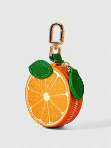 ROMWE Kawaii 1 Piece Girl Heart Three-Dimensional Orange Sweet Creative Bag Pendant Niche Design Leather Pendant Bag Pendant - Orange 2 - View 3