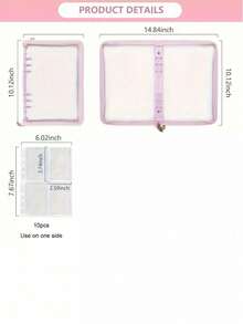 Álbum de anillas con cremallera para coleccionistas de pegatinas A5 - Organizador de almacenamiento de plástico PVC reutilizable con papel de liberación en blanco y múltiples bolsillos para adultos, scrapbooking, diarios, manualidades, álbum de coleccionista - Multicolor - Ver 12