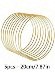 5PCS Gold Metal Floral Hoop For Christmas DIY Wedding Wreaths, Dream Catchers, And Wall Hangings - Golden Craft Hoop Rings With Endless Creative Possibilities,Christmas - Multicolor - View 11