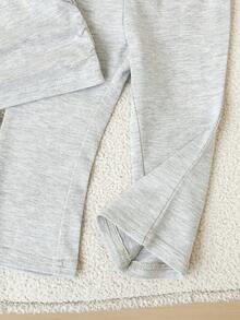 SHEIN Bộ áo thun và quần in hình trái tim cho bé gái - Nhiều màu - Xem 3