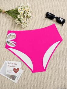 Oceva Quần bikini tam giác khoét eo dành cho nữ, thích hợp cho kỳ nghỉ hè ở bãi biển. - Màu Hồng Tươi - Xem 5