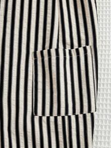 SHEIN 新生男宝宝夏季可爱休闲棕色纱布连体衣，适合海滩、户外玩耍 - 彩色 - 查看 4
