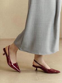 Alvarani Women's Black Pointed Toe High Heel Shoes Fashion Pointed Toe Formal High Heel Shoes Fashionable Ankle Strap High Heel Shoes - Burgundy - View 4