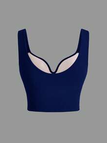SHEIN Velisys 女士纯色日常健身运动文胸 - 彩色 - 查看 7