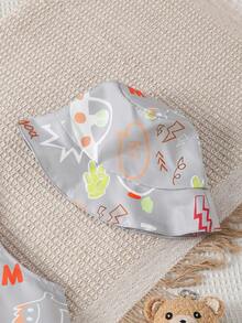 SHEIN Playful Pals Bộ quần áo liền thân kiểu đường phố cho bé trai. Trang phục cho bé sơ sinh, trẻ nhỏ, áo liền quần unisex mùa hè. - Màu Xám nhạt - Xem 4
