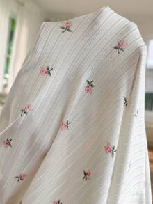 Moonlight&Mama Romantic Floral Ruffle Trim Contrast Color Maternity Nightgown - White - View 7