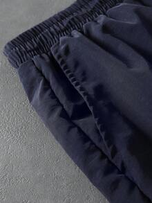 PAVTROS Pantalones cortos casuales y deportivos para hombre con diseño de cordón y correa en la cintura, para uso en la calle, de verano - Azul - Ver 5