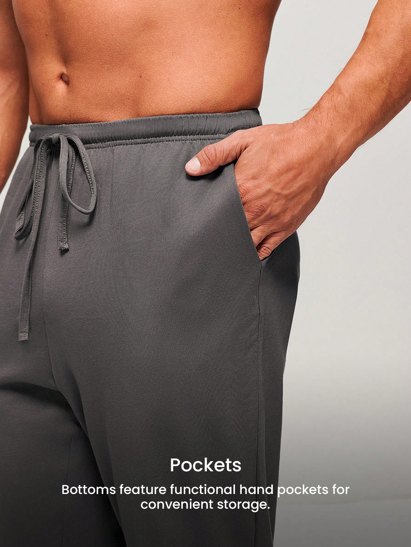Pantalon de pyjama en coton pur à 100% gris de base doux, grande taille grande, pour le printemps et l'été. Pantalon de détente, sous-vêtements pouvant être portés à l'extérieur, léger, pour pyjama d'automne