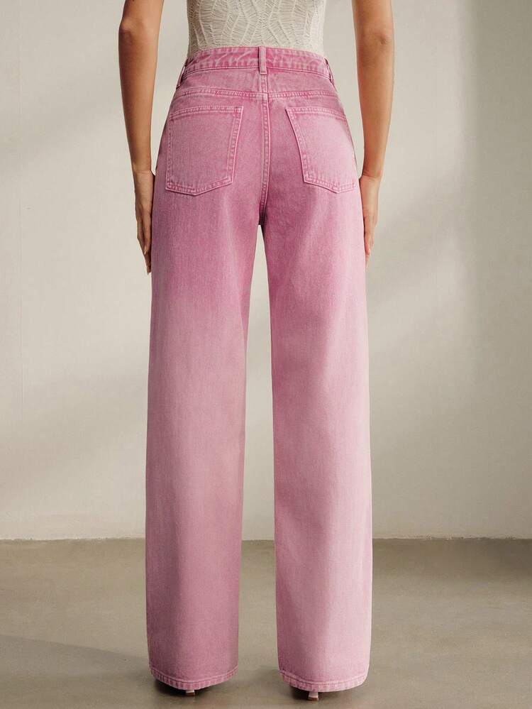 Cotton Gradient Fuchsia Fashion Jeans