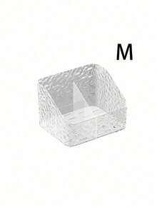 SHEIN 1 hộp đựng mỹ phẩm để bàn, hộp nhựa Acrylic trong suốt, hộp son kẻ caro, xô đựng cọ trang điểm, hộp đựng đồ dùng phòng tắm - Trong sáng - Xem 7