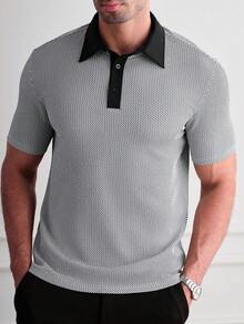 Core Aspect Áo Polo nam thanh lịch, sang trọng, phù hợp cho cuộc sống thường ngày, công sở và đi làm. - Đen và trắng - Xem 7