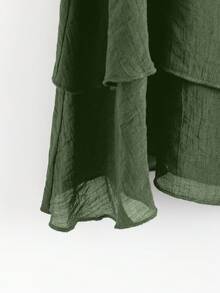 SHEIN LUNE CURVE Plus Size Women's Romantic Spring/Summer Fashionable Versatile Daily Commute Camisole - Dark Green - View 5