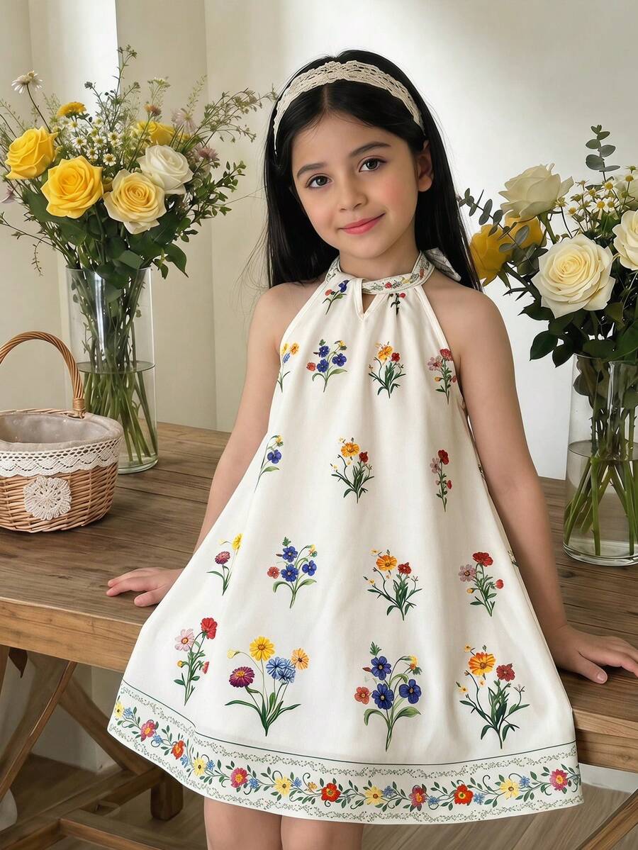 Emery Rose Kids Đầm chiffon họa tiết hoa nhí không tay cho bé gái - Nhiều màu - Xem 1