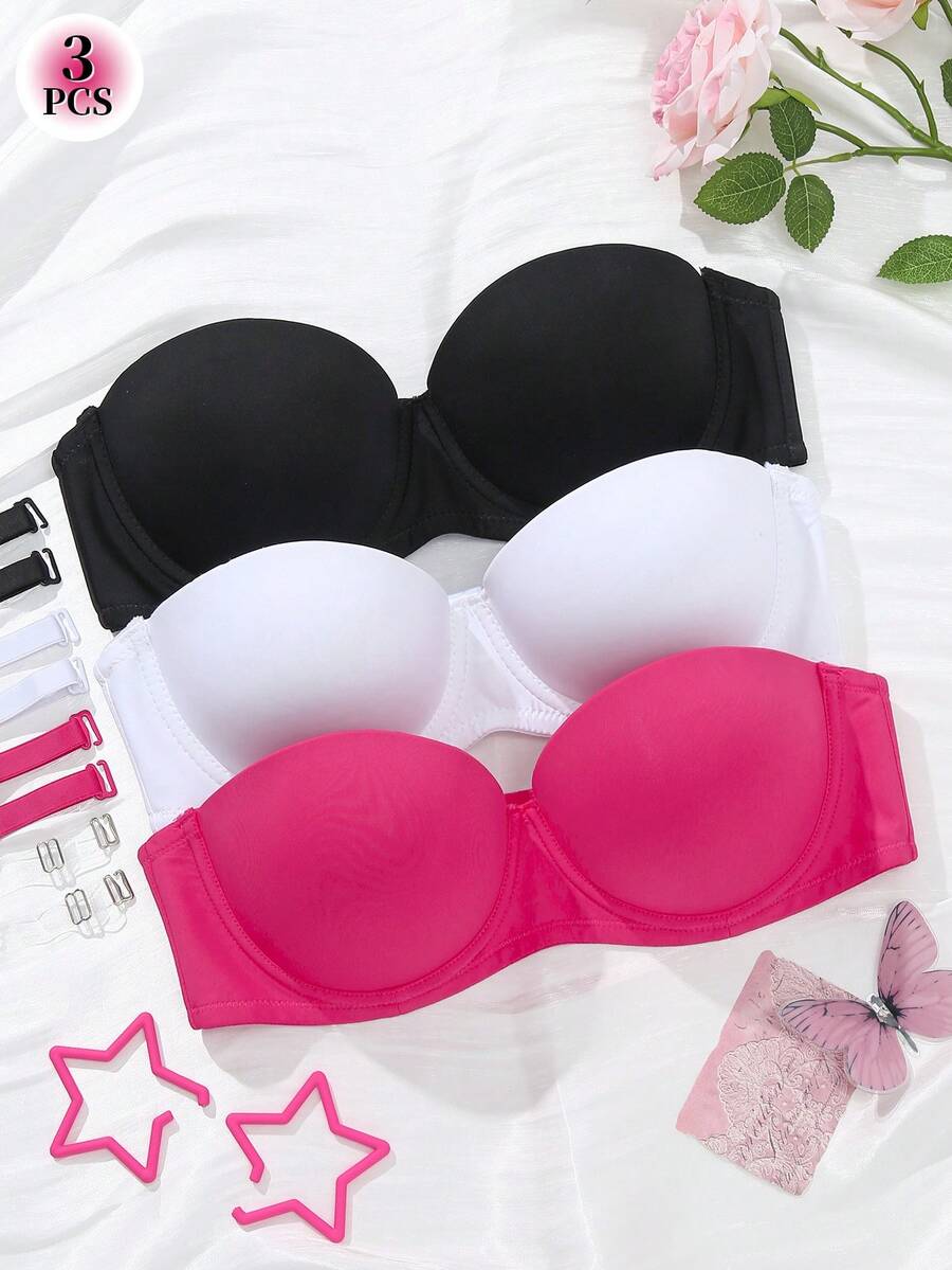 DesireSculpt 3pcs/Set Women's Underwire Bras - Multicolor - View 1
