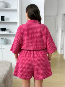 SHEIN LUNE 夏季大码休闲格子连体裤 - 彩色 - 查看 2