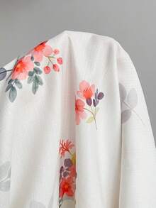 Rusticease 大码V领蝙蝠袖短袖纯色休闲衬衫，夏季服装，女士度假装/度假装，波西米亚风女装 - 杏色 - 查看 7