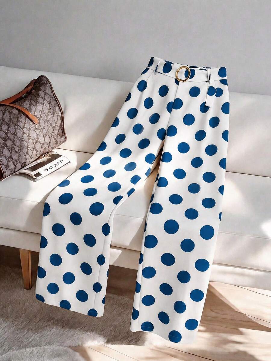 GlowEve CURVE Plus Size Women's Pants Romantic Suitable For Dating And Commuting Versatile Fashion Pattern Suitable For Spring And Summer - Multicolor - View 1