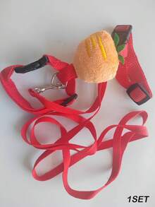 1SET/2 Packs/3 Packs Adjustable Rabbit Harness And Leash Set, Fruit Shaped Designs Like Strawberry And Carrot, Cute Vest Harness Leash For Rabbit, Ferret, Small Pets Training, Walking, Leisure - Multicolor - View 13