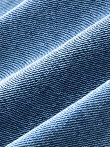 GlowEve Váy ngắn denim cài nút đa năng thời trang dành cho nữ - Rửa trung bình - Xem 6