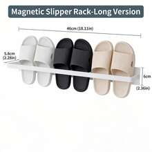 1 Set Rak Sepatu Lipat Magnetik, Baja Karbon, Pemasangan Tanpa Paku, Organizer Sepatu Gantung Dinding Ruang Tamu - MultiWarna - View 9