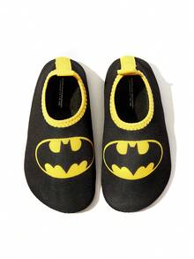BATMAN X SHEIN 幼兒與兒童戶外運動休閒時尚防滑水鞋，舒適透氣可愛卡通圖案沙灘鞋，女童粉色訓練鞋 - 黑色 - 查看 10