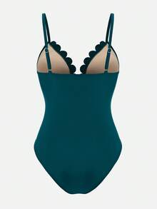 Swim Oasis 26SS 春夏度假海灘成熟優雅波西米亞風掛脖式連身泳衣附裙組套裝 - 水鴨藍 - 查看 5