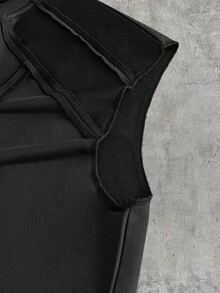 AXEPEAK Men's Loose Comfortable Casual Vacation Patchwork Stylish Versatile Tank Top - Black - View 4