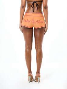 BABYPHAT Quần bơi bikini phối chỉ nổi bật với logo đặc trưng, màu cam, thích hợp cho mùa hè. - Màu Cam san hô - Xem 4