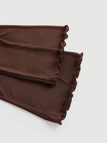 SHEIN MOD Plus Size Asymmetric 2 In 1 One-Shoulder Sheer Mesh Knit T-Shirt Fall - Brown - View 4