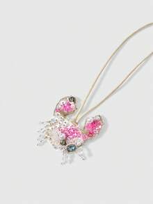ROMWE Kawaii 1. Khóa cài túi hình cua giả đính cườm thời trang, thích hợp để trang trí túi xách, túi đeo chéo, ba lô, v.v. - Cua hồng - Xem 4
