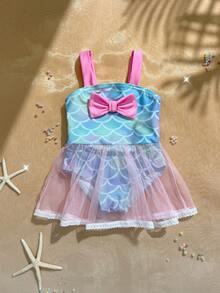 Souflis Souflis 可爱鱼鳞印花女婴泳衣 - 彩色 - 查看 1