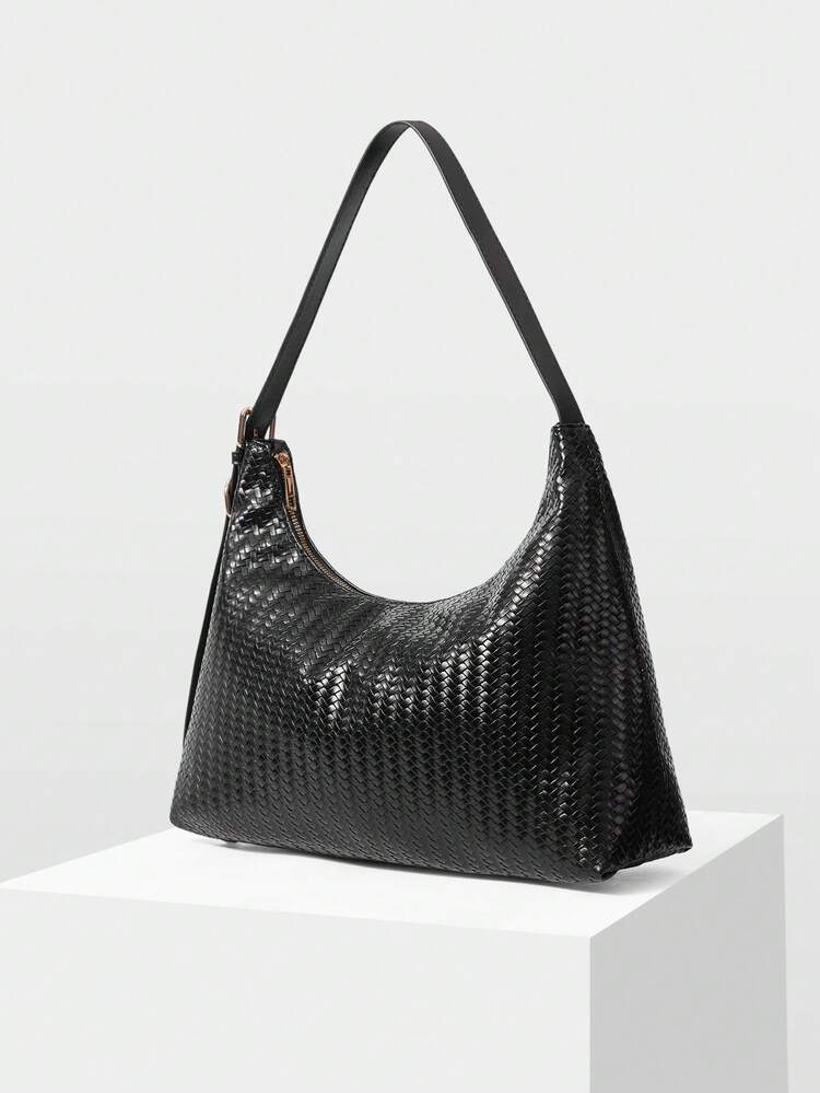 LADIES SHOULDER BAG, EXQUISITE RETRO WOVEN EMBOSSED PU SHOULDER BAG.