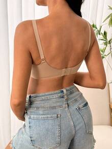 SHEIN Seamless Maternity Nursing Bra, Jelly Style - Coffee Brown - View 2