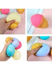 MINKOJA MINKOJA 1/2/5 piezas Juguetes Squish para recuerdos de fiesta, Squishies Kawaii, Juguetes sensoriales de helado, Rellenos para canastas de Pascua y bolsas de regalo, Pelotas antiestrés, Estilos y colores aleatorios - Multicolor - Ver 10