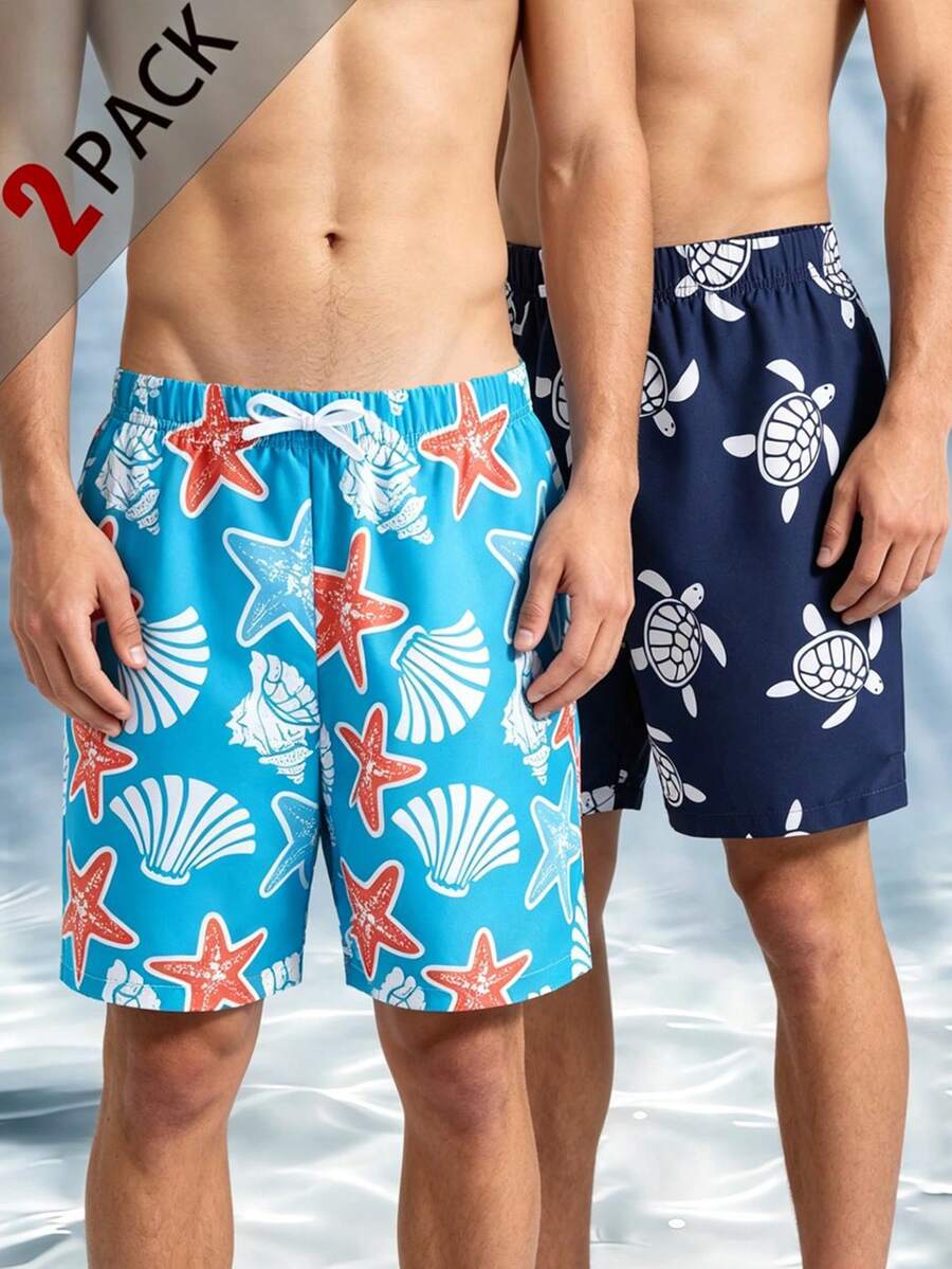 SHEIN Bộ 2 món đồ bơi cho thiếu niên nam - Nhiều màu - Xem 1