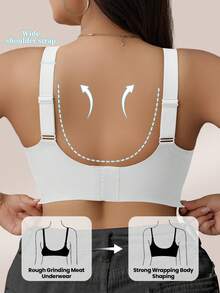 SHEIN 2pcs/Set Plus Size Seamless Jelly Stripe Soft Support Wireless Bra, Gather & Lift Bust, Reduce Side Bulge - Multicolor - View 2